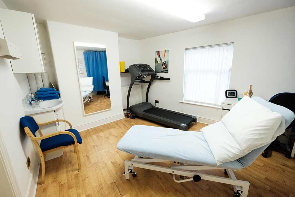 Physiotherapy clinic treatment room