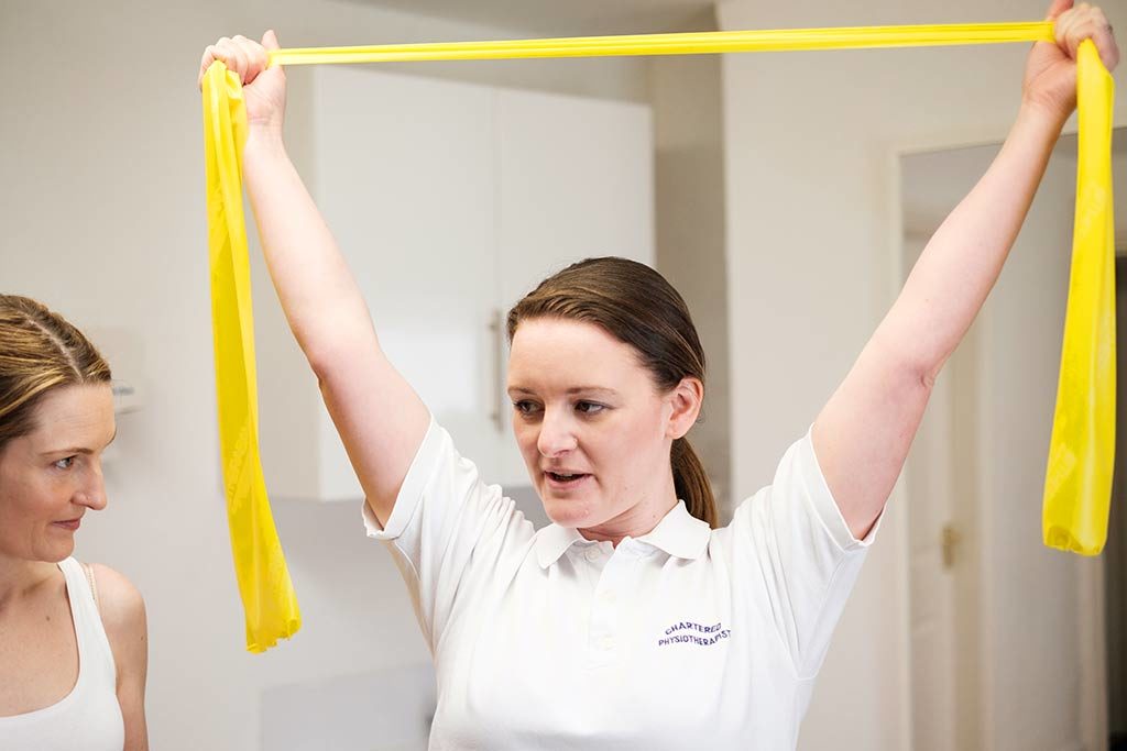 Physiotherapy demonstration to client